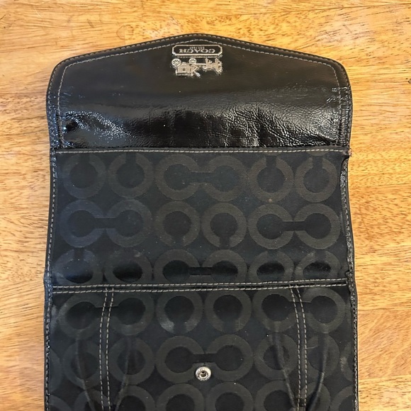 Coach Madison Op Art Monogram Wallet Clutch Signature Tri Fold Leather Canvas - Picture 7 of 7